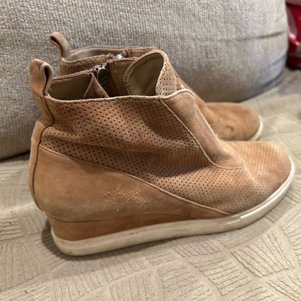 Beige Leather Ankle Boots
